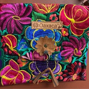 Colorful Floral Embroidered Clutch